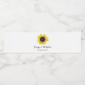 Persoonlijk Rustic Sunflower Wedding Waterfles Etiket (Enkel label)