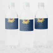 Persoonlijk Rustic Sunflower Wedding Waterfles Etiket (Flessen)