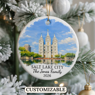 Persoonlijk Salt Lake City Sieraad, Op Maat Gemaak Keramisch Ornament