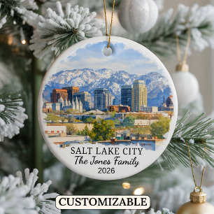 Persoonlijk Salt Lake City-sieraad, op maat Utah Keramisch Ornament