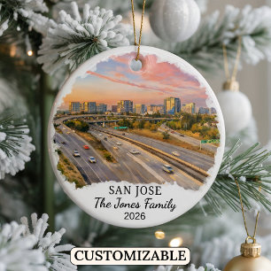 Persoonlijk San Jose-sieraad, op maat California Keramisch Ornament