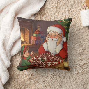 Persoonlijk Santa & Elf Schaken Kerstmis Kussen