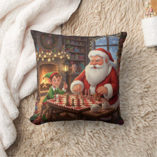 Persoonlijk Santa & Elf Schaken Kerstmis Kussen