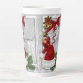 Persoonlijk Santa Hat White Lijst Latte Mok (Voorkant)