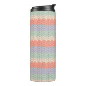 Persoonlijk Scandinavisch Pastel Breipatroon Naam Thermosbeker (Gedraaid links)