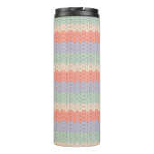 Persoonlijk Scandinavisch Pastel Breipatroon Naam Thermosbeker (Achterkant)