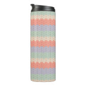 Persoonlijk Scandinavisch Pastel Breipatroon Naam Thermosbeker (Geroteerd rechts)
