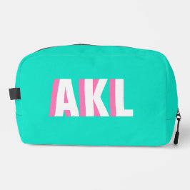 Persoonlijk schaduwmonogram roze aqua groen toilettasje