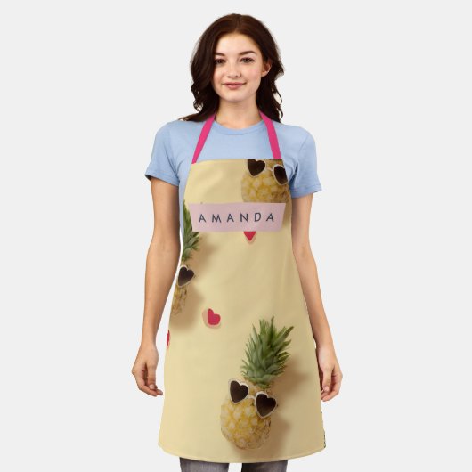 Persoonlijk Schattig Ananas Patroon Schort (Gedragen)