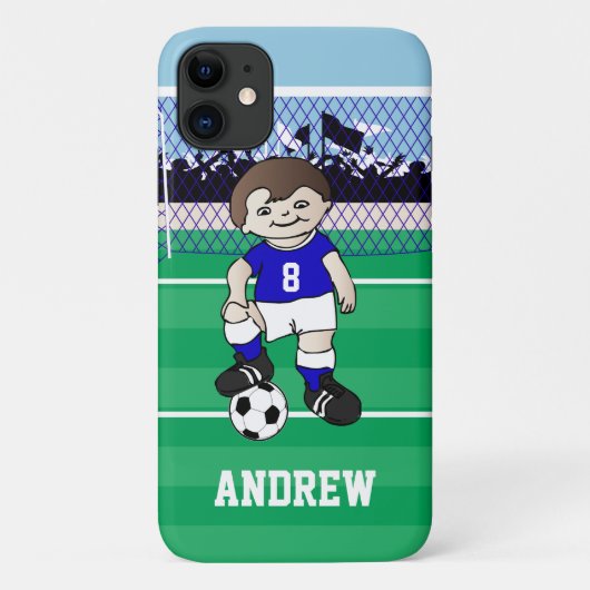 Persoonlijk schattig voetbaljongetje Case-Mate iPhone case (Achterkant)