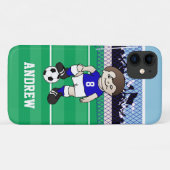 Persoonlijk schattig voetbaljongetje Case-Mate iPhone case (Achterkant (horizontaal))