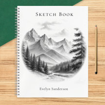 Persoonlijk schetsboek moderne bergkunst