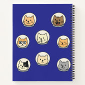Persoonlijk schoolschrift met malse kat astronaut notitieboek (Achterkant)