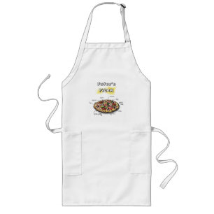 Persoonlijk schort met pizzatekening voor op de gr