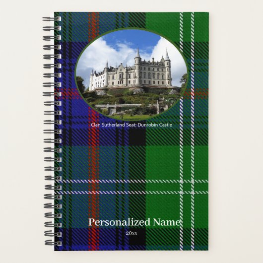 Persoonlijk Schotse Clan Sutherland Tartan Planner (Voorkant)