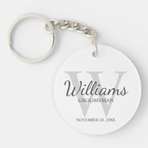 Persoonlijk script Bruidsjonkers naam en monogram  Sleutelhanger