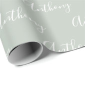 Persoonlijk Script Groene Elegantie Cadeaupapier (Rol Hoek)