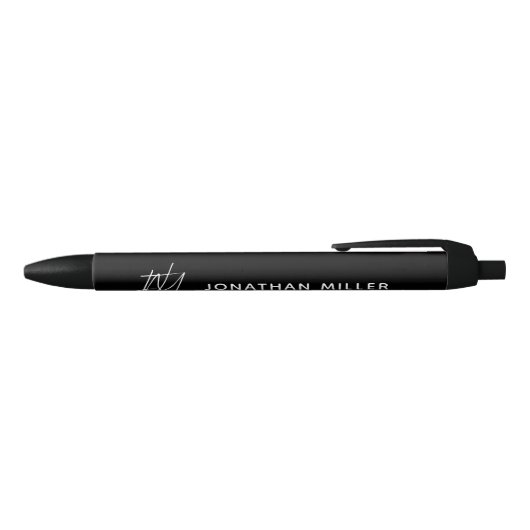 Persoonlijk Script Monogram Zwarte Inkt Pen (Bovenkant)
