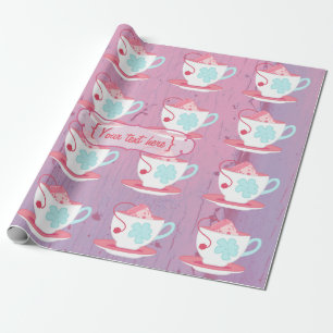 Persoonlijk Shabby-Chic Meisjes Verjaardags Thee F Cadeaupapier