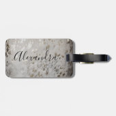 Persoonlijk Silver Koeienhuid Print Bagagelabel (Achterkant horizontaal)