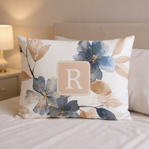 Persoonlijk Sjabloon met Mooie Bloemen Monogram Kussensloop