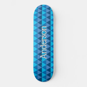 Persoonlijk skateboard - Blauwe geometrische drieh
