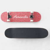 Persoonlijk skateboard met roze glitters (Horizontaal)