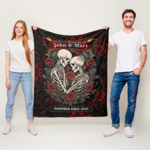 Persoonlijk Skelet Liefhebbers Dekbed Gotische H Fleece Deken