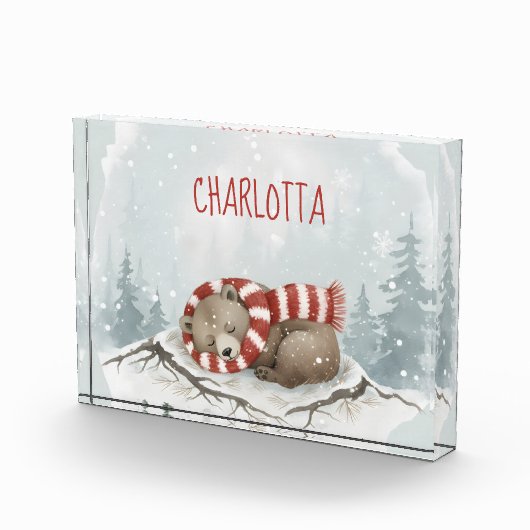 Persoonlijk Slaapbeer-foto blok, op maat gemaakt n Fotoblokken (Rechts)