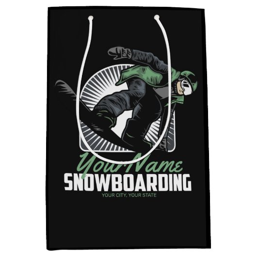 Persoonlijk sneeuwboarden Snow Boarder shredden Medium Cadeauzakje (Voorkant)