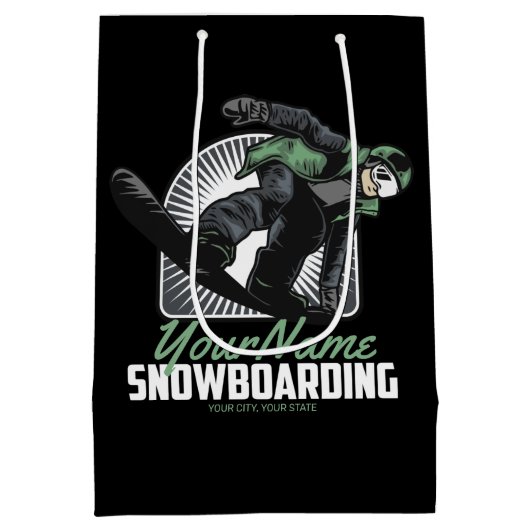 Persoonlijk sneeuwboarden Snow Boarder shredden   Medium Cadeauzakje (Achterkant)