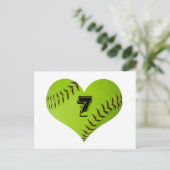 Persoonlijk softball-hart briefkaart (Staand voorkant)