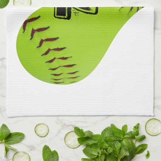 Persoonlijk softball-hart theedoek (Gevouwen)