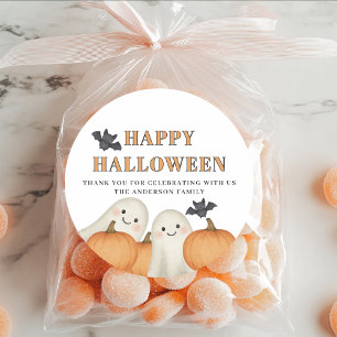 Persoonlijk spookpompoen Halloween-feestje Ronde Sticker
