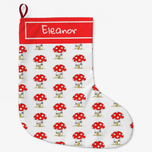 Persoonlijk sprookje Woodland Toadstool Grote Kerstsok