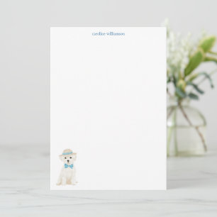 Persoonlijk stationery met Maltezer Bichon-hond en Notitiekaartje
