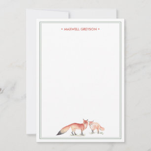 Persoonlijk Stationery van Red Fox Notitiekaartje