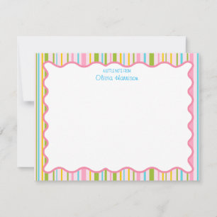 Persoonlijk stationery voor meisjes met een preppy notitiekaartje