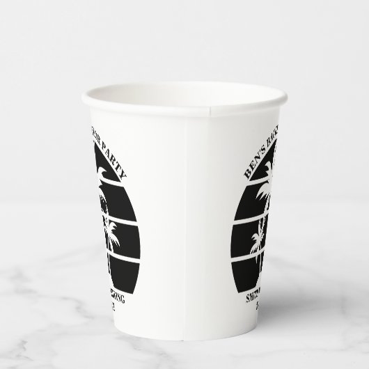 Persoonlijk strand bruidegom feest eiland bruiloft papieren bekers (Rechts)