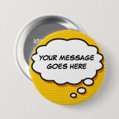 Persoonlijk stripboek Pop Art-denkballon Ronde Button 7,6 Cm (Voorkant /achterkant)