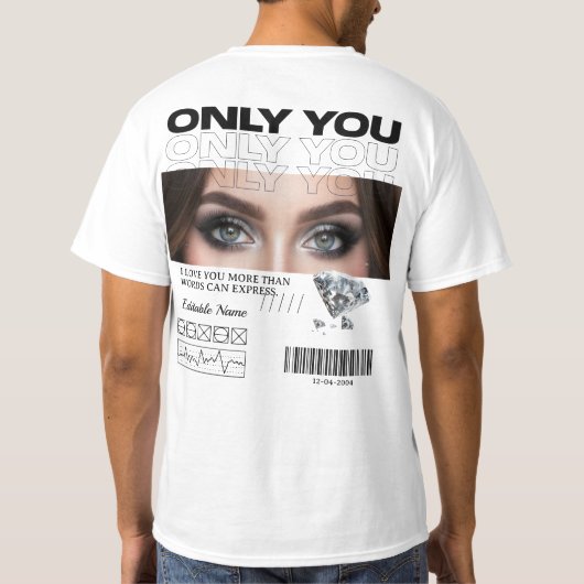 Persoonlijk T-shirt | Aangepaste Ogen Afbeelding & (Achterkant)