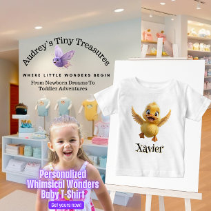 Persoonlijk T-shirt met eendje voor baby's met fan
