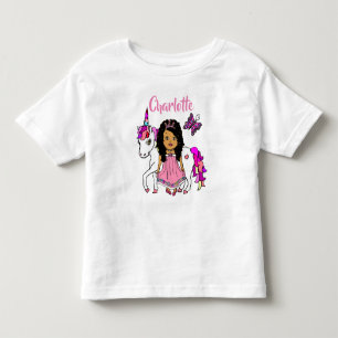 Persoonlijk T-shirt met mooie prinses en eenhoorn