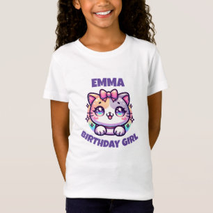 Persoonlijk T-shirt voor Meisjes met Cute Kitty Ve