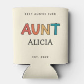 Persoonlijk tante retro cadeau Beste tante ooit Sc Blikjeskoeler (Achterkant)