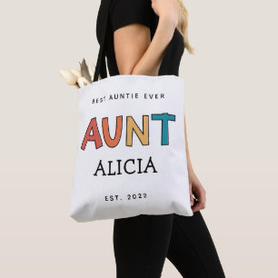 Persoonlijk tante retro cadeau Beste tante ooit Sc Draagtas