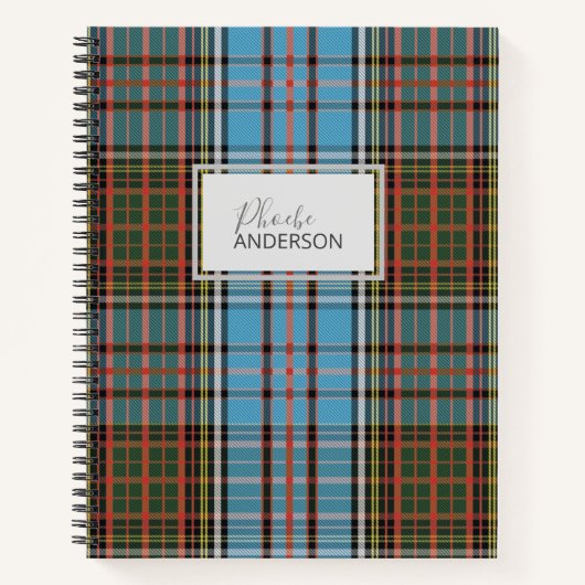 Persoonlijk Tartan Clan Anderson Pset Pattern Notitieboek (Voorkant)