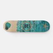 Persoonlijk te maken Turquoise Strand & Schelpen S Skateboard (Horizontaal)
