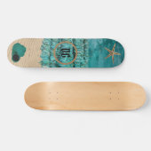 Persoonlijk te maken Turquoise Strand & Schelpen S Skateboard (Horizontaal)