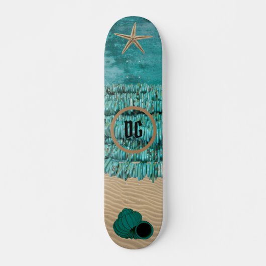 Persoonlijk te maken Turquoise Strand & Schelpen S Skateboard (Voorkant)